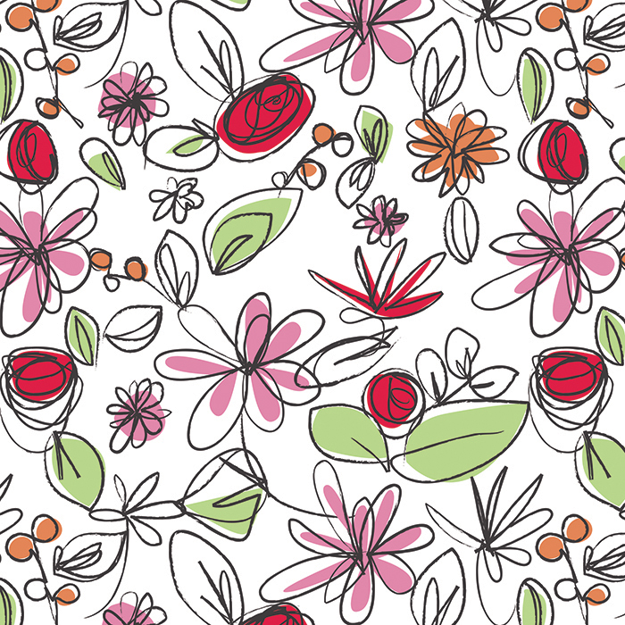 Scribbly floral pattern